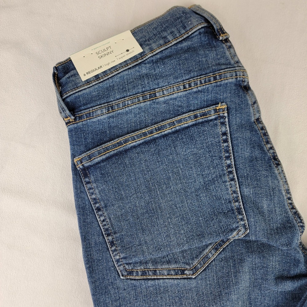Maurices Sculpt Skinny Jeans Womens 6 Regular High Rise Blue Super Stretch NEW